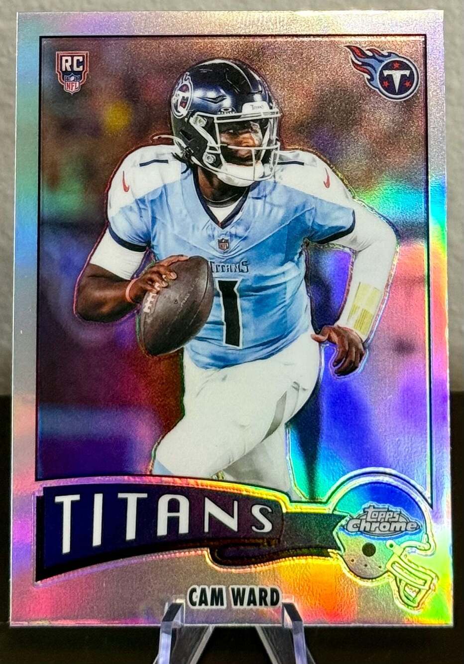 Cam Ward 2025 Topps Chrome 1975 Throwback Refractor Tennessee Titans Rookie Card